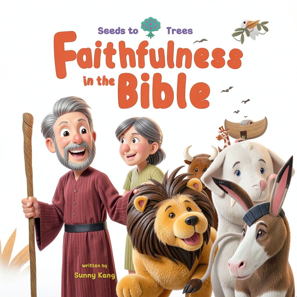 'Seeds to Trees Christian children's book cover showing vibrant illustrations'