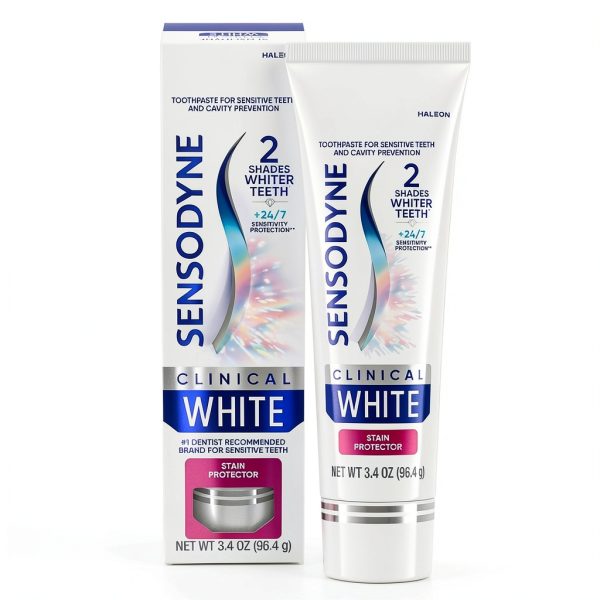 Sensodyne Clinical White Toothpaste 3.4 oz Stain Protector Enamel Safe-0