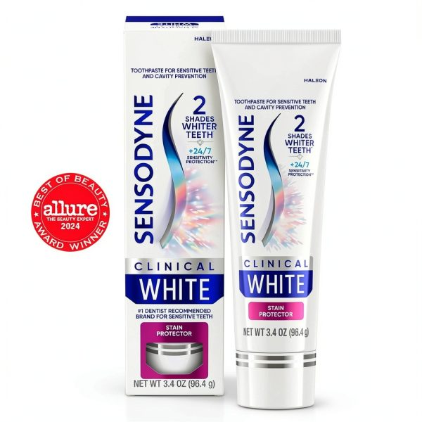 Sensodyne Clinical White Toothpaste 3.4 oz Stain Protector Enamel Safe-1