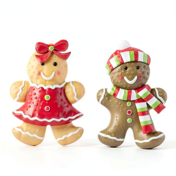 Christmas Metal Stakes Hourleey 2-Pack Gingerbread Boy & Girl 24.8"-4