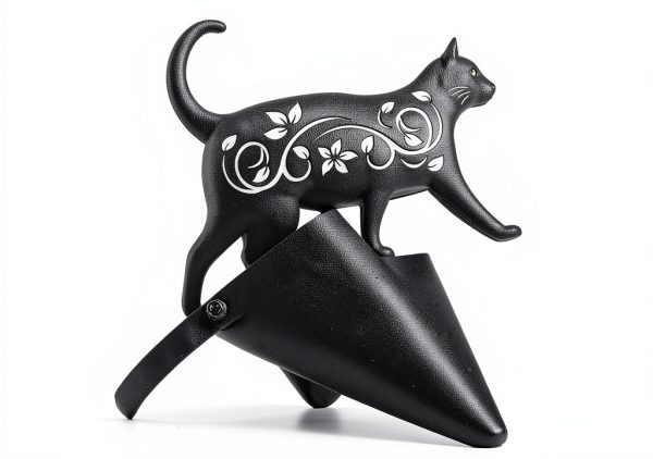 Elcoho Black Cat Garden Stakes 4‑Pack Metal Silhouette Yard Décor-1