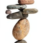 Ancient Graffiti Eight-Stone Balancing Cairn Gray Stone Garden Stake-0