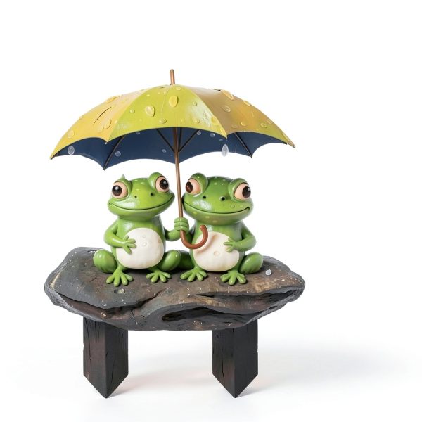 Frog Garden Stakes – 2D Frog Lawn Ornaments for Yard & Patio-2