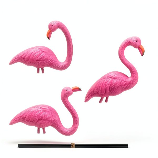 Pink Flamingo Yard Decorations JOYIN 3 Pack Large Plastic Stakes 20in-3