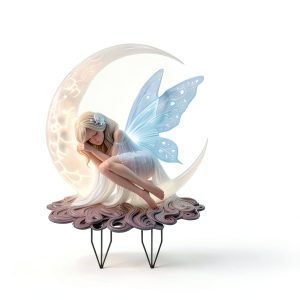 Acrylic Fairy Garden Stake Bohemian Moon Weatherproof Outdoor Decor-0
