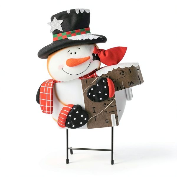 Snowman Snow Gauge Garden Stake by MorTime - Metal Wood Yard Décor-2