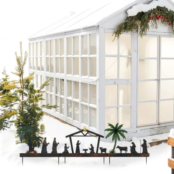 Nativity Scene Outdoor hogardeck 48" black metal Garden Stakes-5