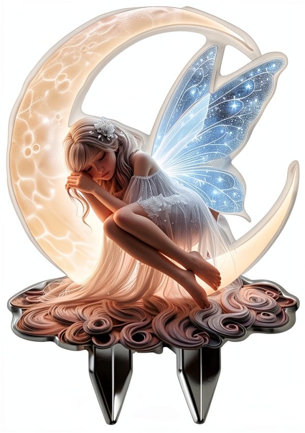 Acrylic Fairy Garden Stake Bohemian Moon Weatherproof Outdoor Decor-7