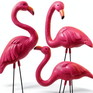 Pink Flamingo Yard Decorations JOYIN 3 Pack Large Plastic Stakes 20in-0