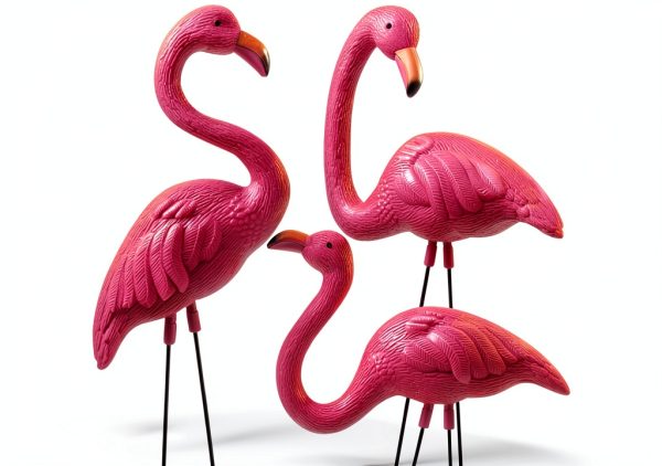 Pink Flamingo Yard Decorations JOYIN 3 Pack Large Plastic Stakes 20in-0