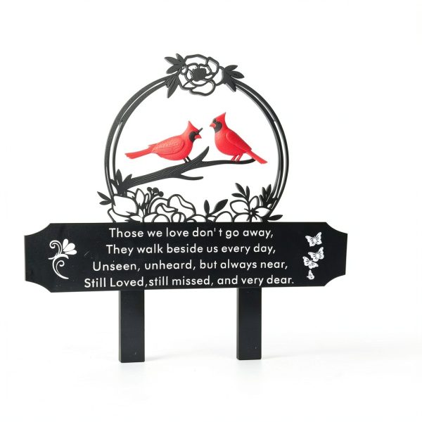 Cardinals Memorial Grave Markers by Jiasku Red Cardinal Metal Stake-3