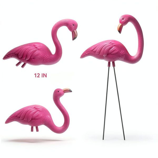 Pink Flamingo Yard Decorations JOYIN 3 Pack Large Plastic Stakes 20in-5