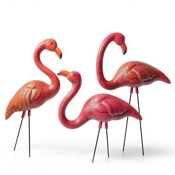 Pink Flamingo Yard Decorations JOYIN 3 Pack Large Plastic Stakes 20in-1