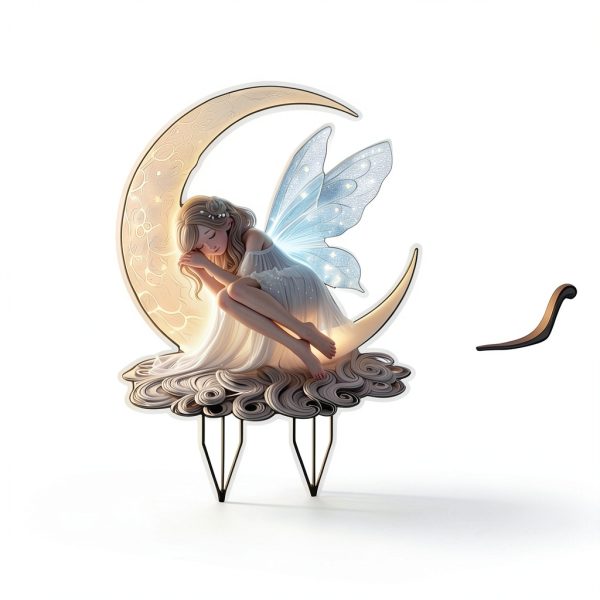 Acrylic Fairy Garden Stake Bohemian Moon Weatherproof Outdoor Decor-3