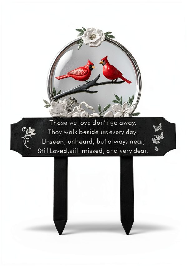Cardinals Memorial Grave Markers by Jiasku Red Cardinal Metal Stake-2
