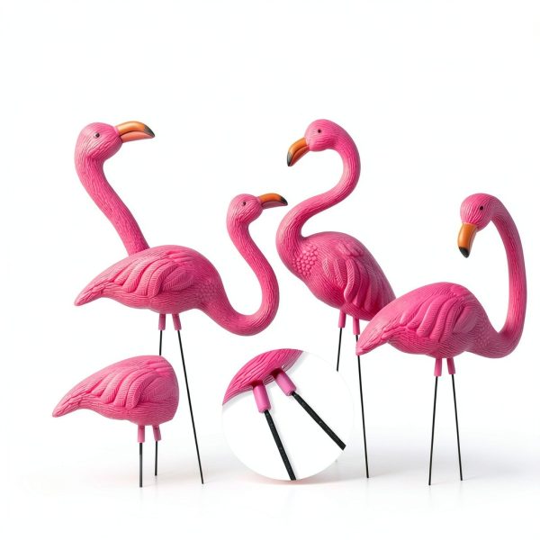 Pink Flamingo Yard Decorations JOYIN 3 Pack Large Plastic Stakes 20in-4