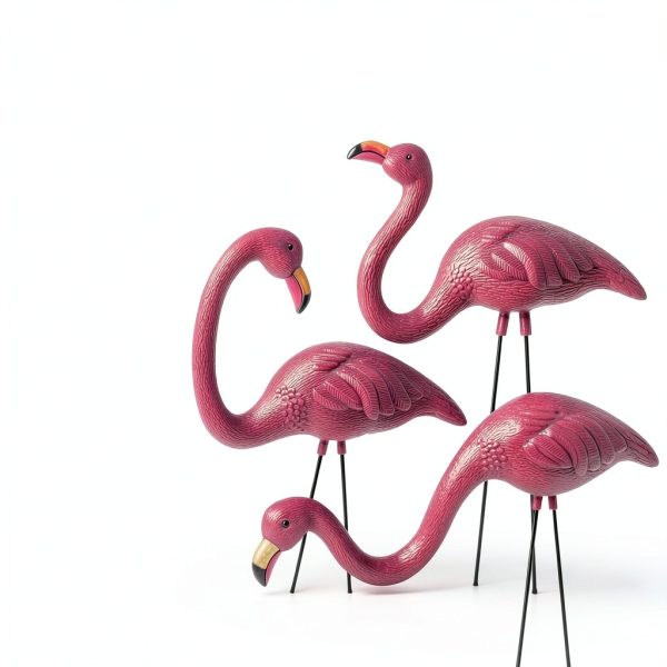Pink Flamingo Yard Decorations JOYIN 3 Pack Large Plastic Stakes 20in-2