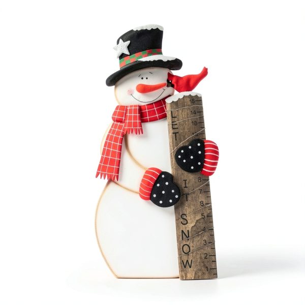 Snowman Snow Gauge Garden Stake by MorTime - Metal Wood Yard Décor-1