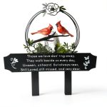 Cardinals Memorial Grave Markers by Jiasku Red Cardinal Metal Stake-0