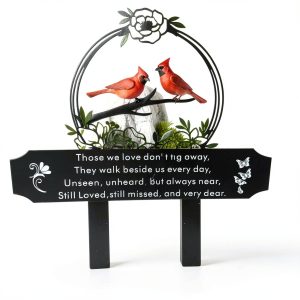 Cardinals Memorial Grave Markers by Jiasku Red Cardinal Metal Stake-0