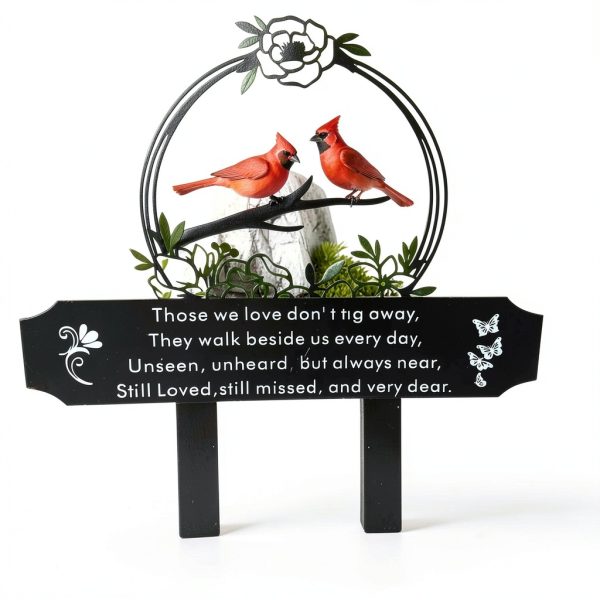Cardinals Memorial Grave Markers by Jiasku Red Cardinal Metal Stake-0