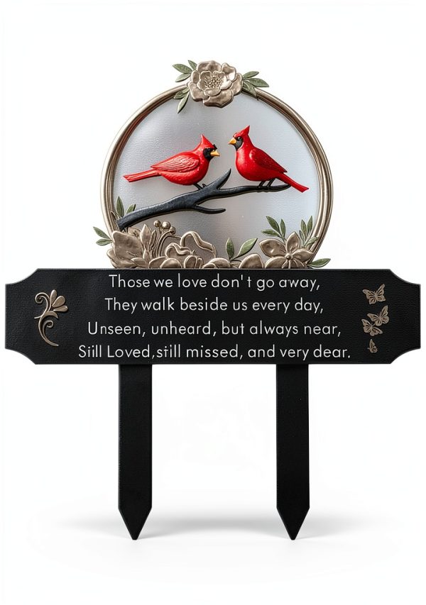 Cardinals Memorial Grave Markers by Jiasku Red Cardinal Metal Stake-4