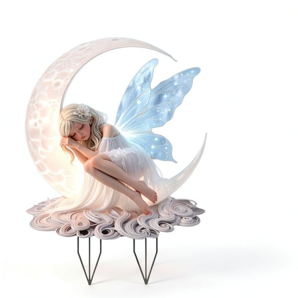 Acrylic Fairy Garden Stake Bohemian Moon Weatherproof Outdoor Decor-1